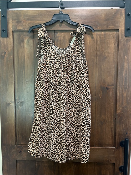 entro Dresses & Skirts - E720 ENTRO Leopard Print Tie-Shoulder Sundress Sz M